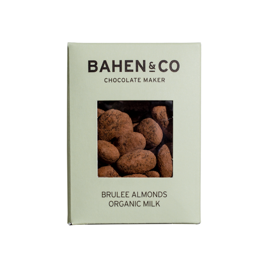 Bahen & Co. Brulee Almonds Organic Milk – 100g | Grief Gifts Perth