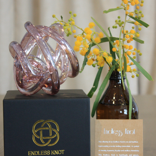 Blush Pink Metallic Endless Knot Sympathy Gift Perth Grief Gift Perth