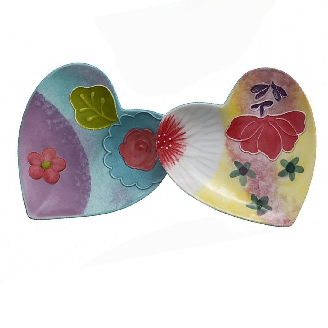 Ceramic Heart Trinket Dish – Pink and Sunshine Yellow | Grief Gifts Australia