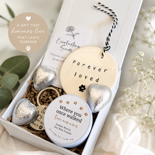 Forever Loved Pet Loss White Sympathy Keepsake Gift Box