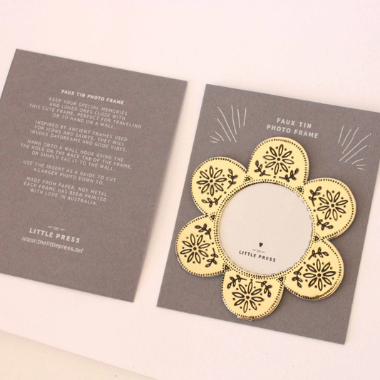 Foil Pressed Flower Keepsake Photo Frame - Gold | Grief Gifts Australia