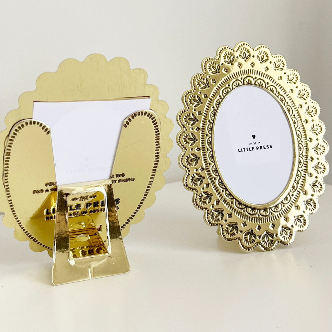 Foil Pressed Oval Keepsake Photo Frame - Gold | Grief Gifts Australia | Sympathy Gifts