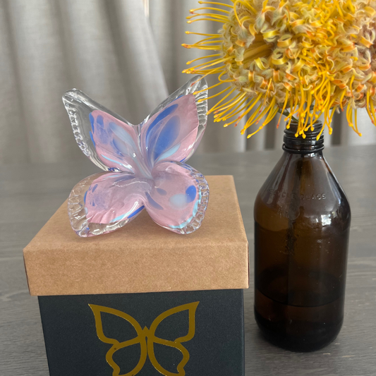 Glass Butterfly - Pink and Blue | Grief Gifts Australia