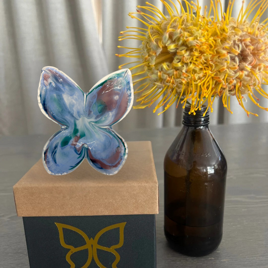 Glass Butterfly | Blue and Pink | Sympathy Gifts Perth