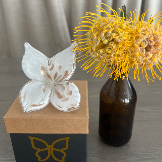 Glass Butterfly White | Sympathy Gifts Australia