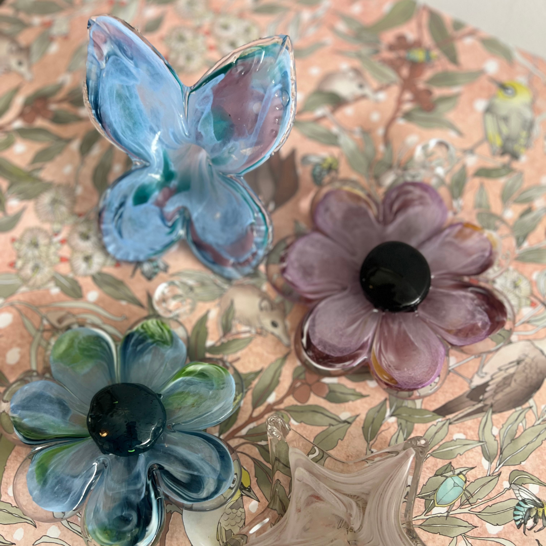 Glass Butterfly and Flowers| Lasting Alternative to Sympathy Flowers Australia | Grief Gifts