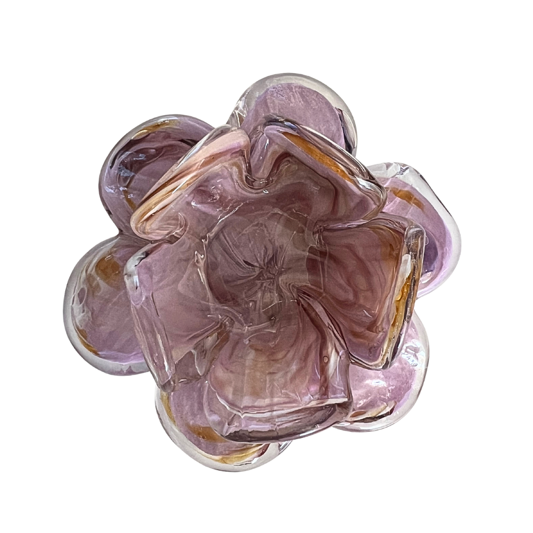 Glass Flower Tealight Votive – Dusty Rose, Wine & Aubergine | Grief Gifts Australia | Sympathy Gifts Australia