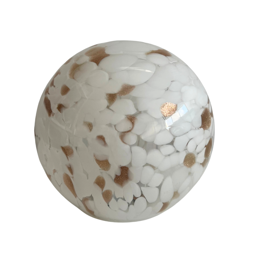 Glass Glow Light Round – White & Gold | Grief Gifts Australia