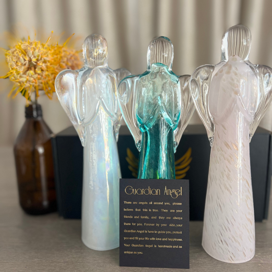 Glass Guardian Angel - Pink & Gold | Sympathy Gifts Australia | Grief Gifts Perth