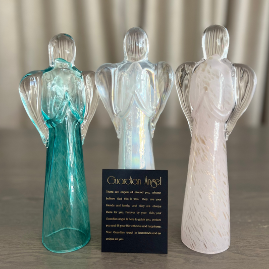 Glass Guardian Angel - Pink & Gold | Sympathy Gifts Australia | Grief Gifts Perth