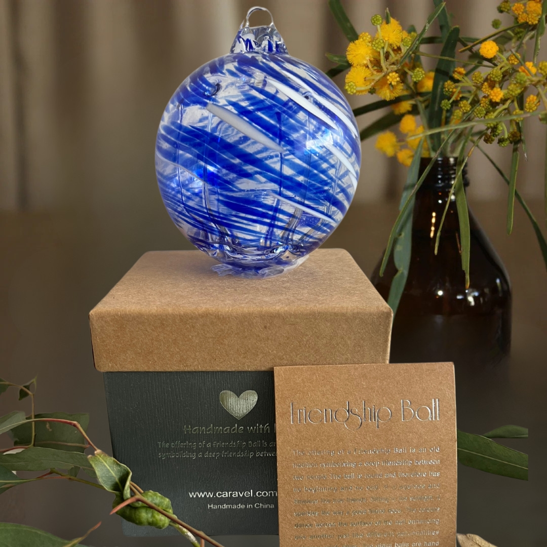 Glass Hanging Ball Blue | Sympathy Gift Perth | Grief Gifts Australia