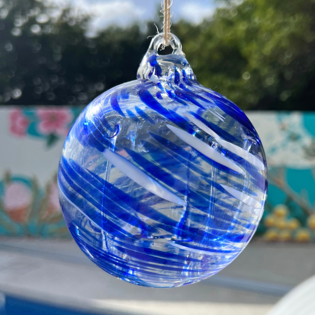 Glass Hanging Ball Blue | Sympathy Gift Perth | Grief Gifts Australia | Condolence Gift