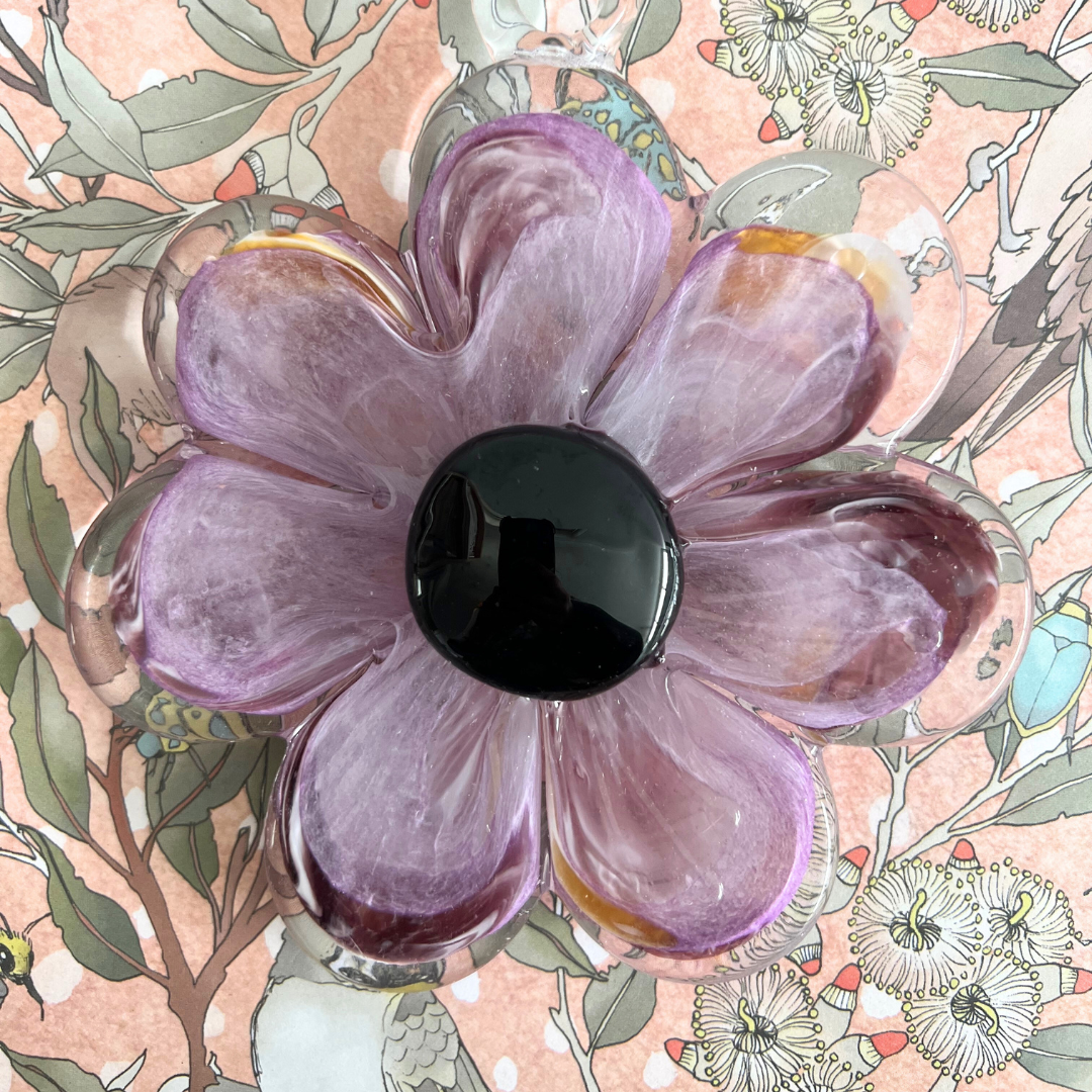 Glass Hanging Flower - Dusty Rose, Wine & Aubergine | Grief Gifts Australia | Sympathy Gifts Australia