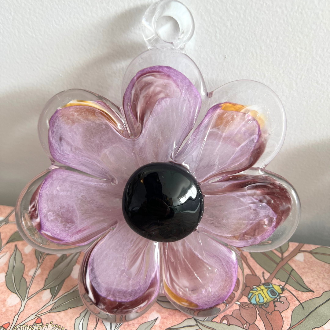 Glass Hanging Flower - Dusty Rose, Wine & Aubergine | Grief Gifts Perth | Sympathy Gifts Australia