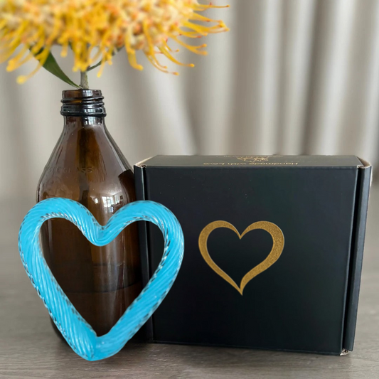 Glass Heart Blue | Sympathy Gift | Grief Gifts Perth