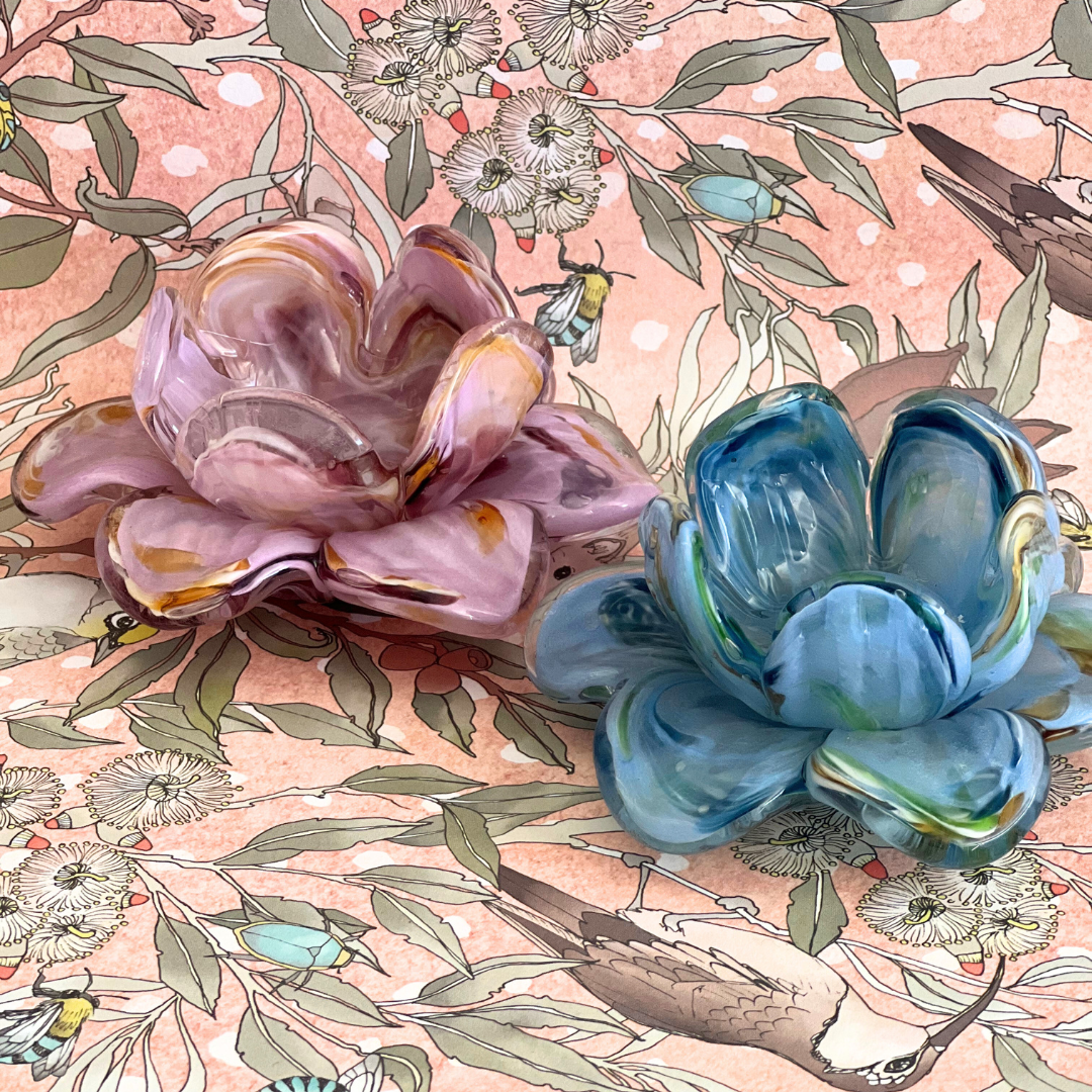 Glass Sympathy Flower Tealight Votives | Grief Gifts Perth | Meaningful Sympathy Gifts