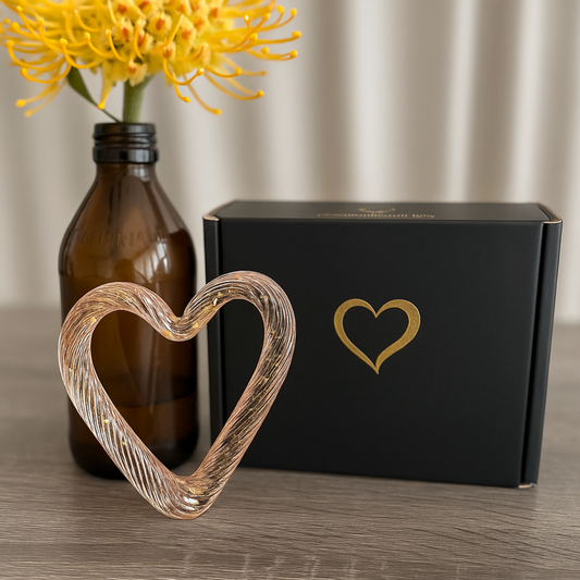 Glass Sympathy Heart in Gold Fleck | Grief Gifts Perth