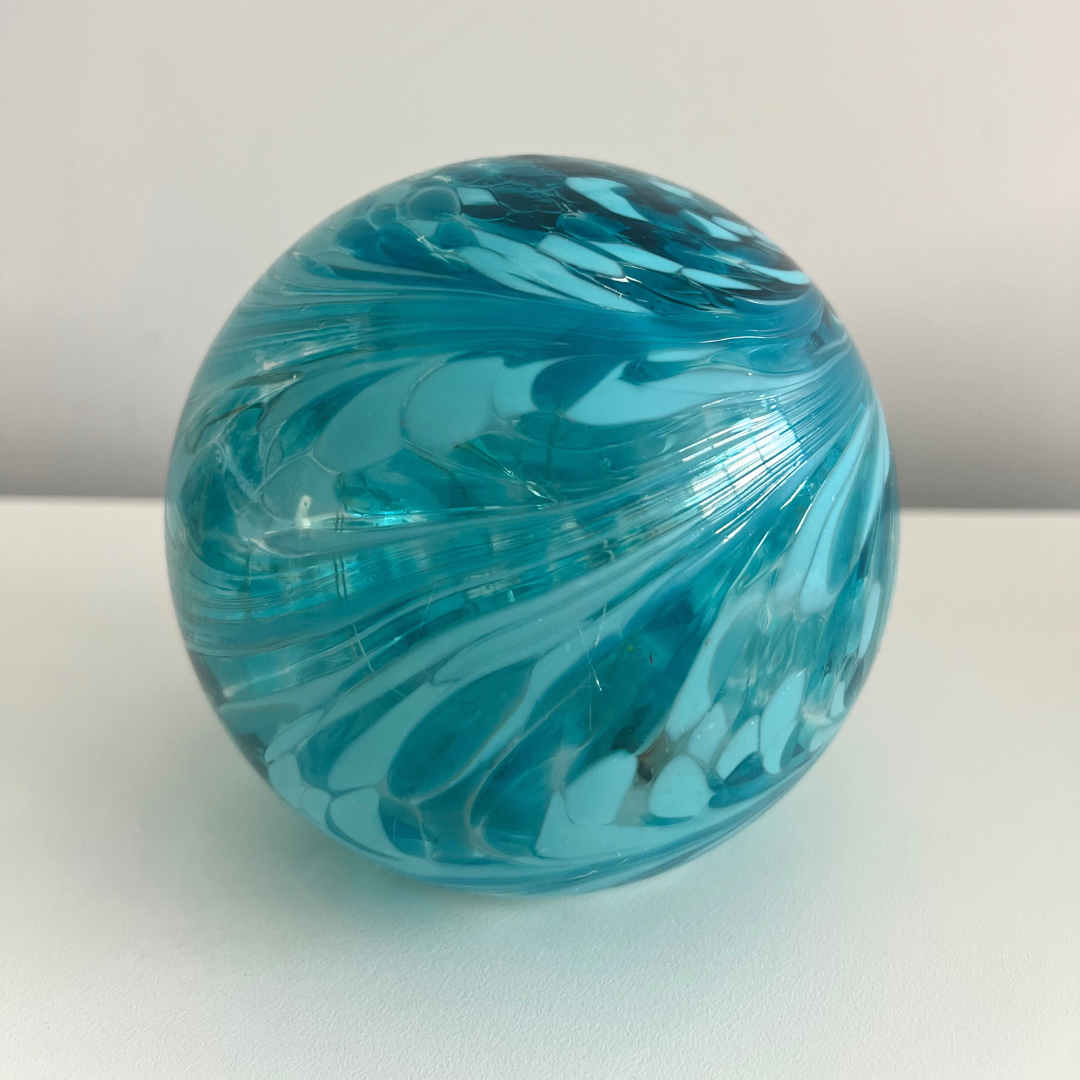 Glow Light Round – Turquoise, Blue and White | Grief Gifts Australia