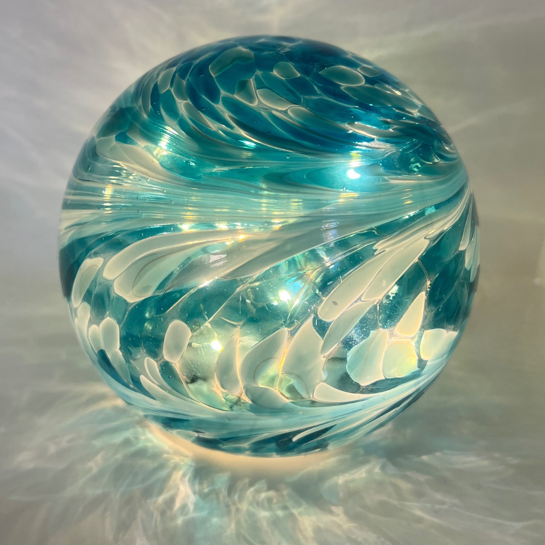 Glow Light Round – Turquoise, Blue and White | Grief Gifts Australia | Sympathy Gift Australia