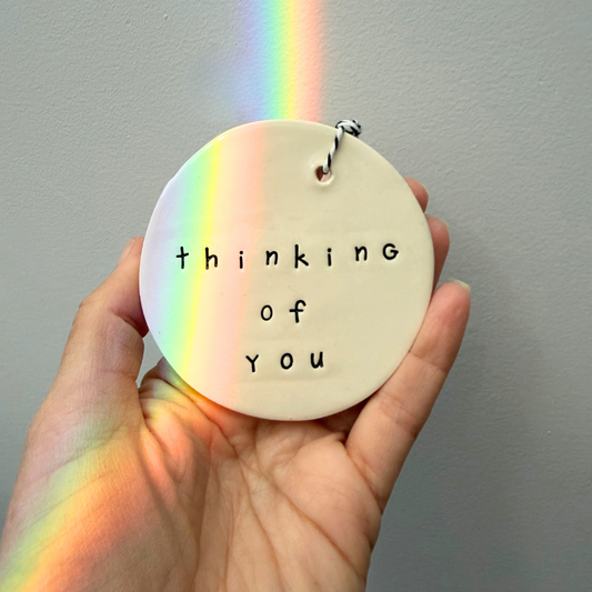 Handmade Ceramic Round Tag Thinking of You | Grief Gifts Australia
