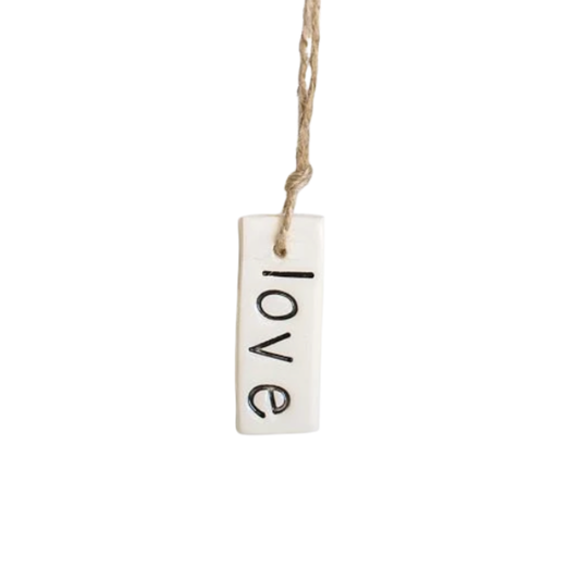 Handmade Ceramic Tag Rectangle - Love