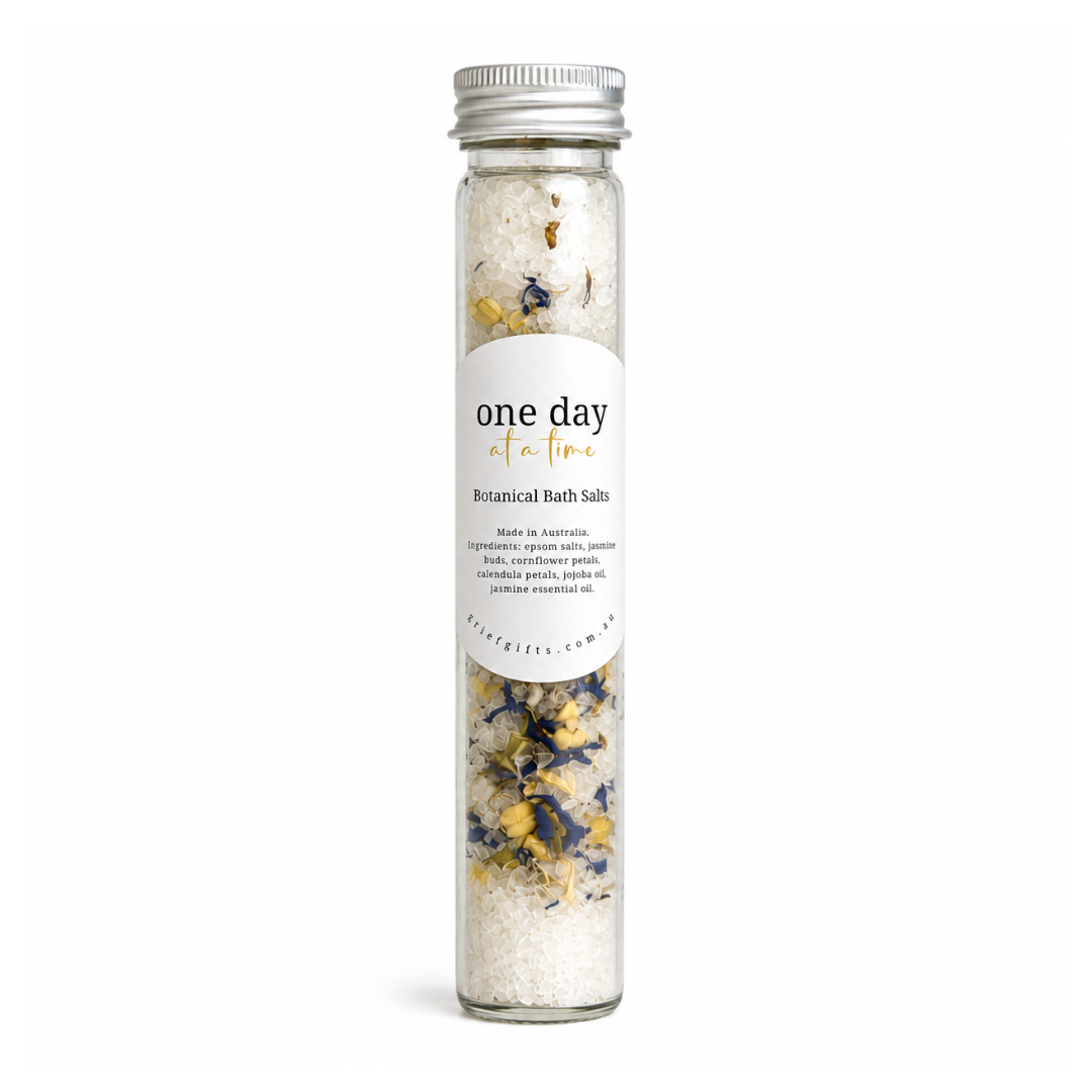 One Day at a Time Bath Salts in Glass Tube | Grief Gifts Australia