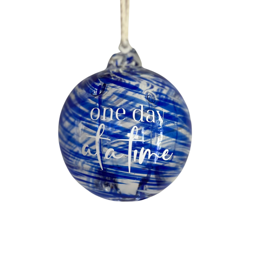 One Day at a Time Glass Hanging Ball | Sympathy Gift Perth | Sympathy Gifts Delivered Perth Australia