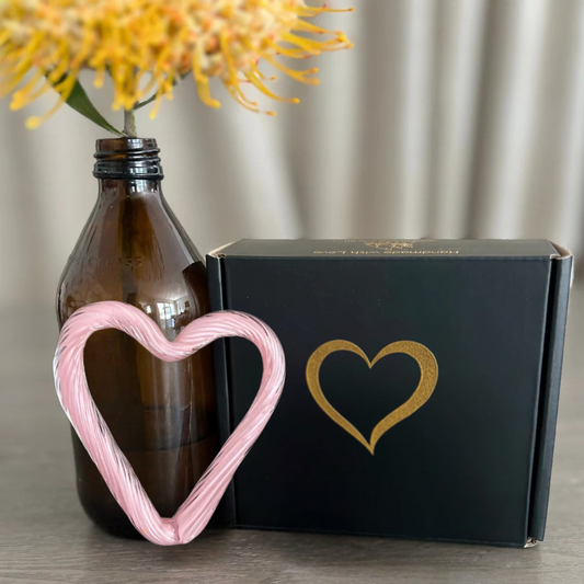 Pink Glass Heart | Sympathy Gift Heart | Grief Gifts Perth