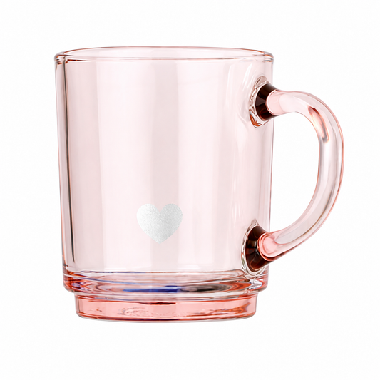 Pink Heart Glass Cup | Sympathy Gift Boxes Delivered