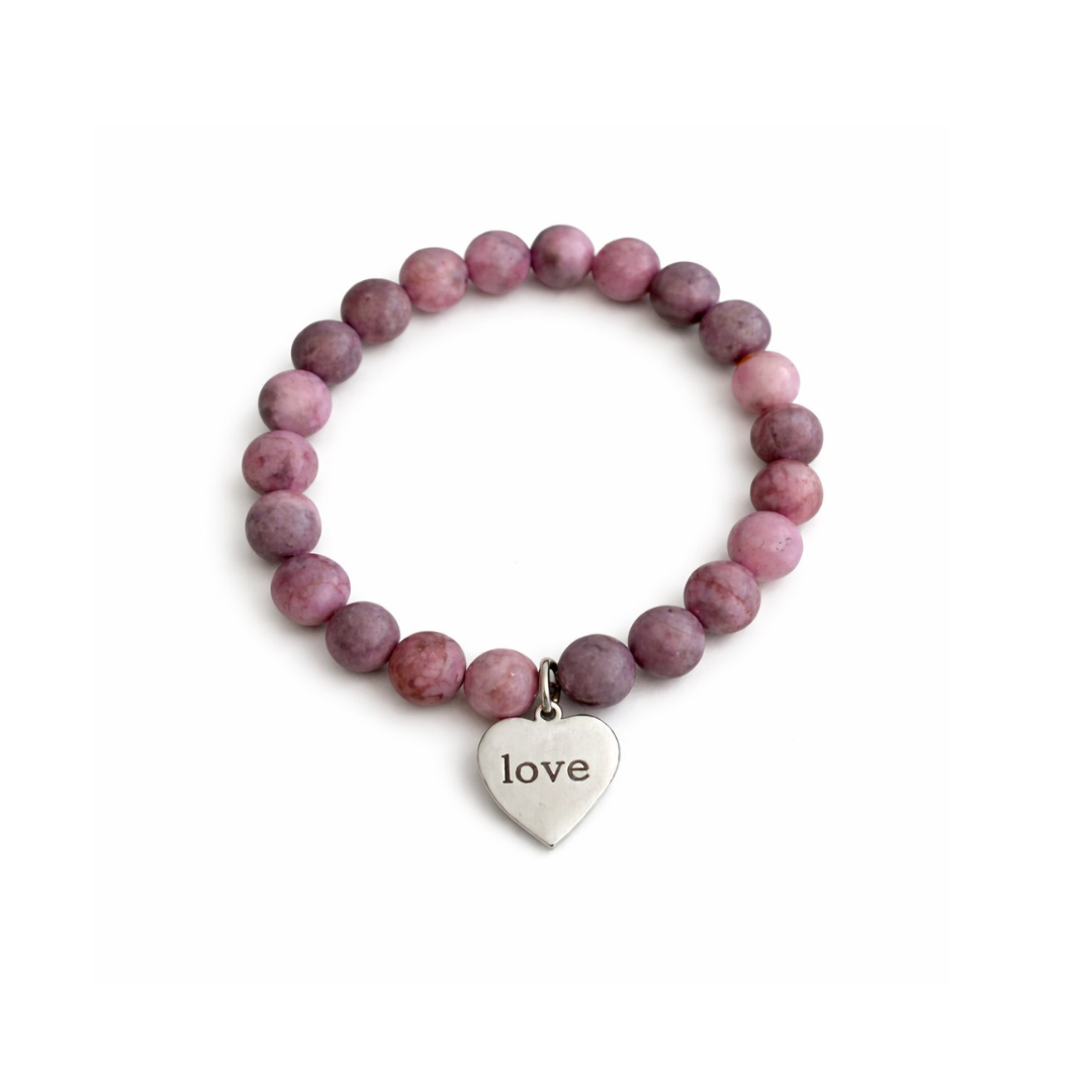 Pink Zebra Stone Love Bracelet | Grief Gifts Australia
