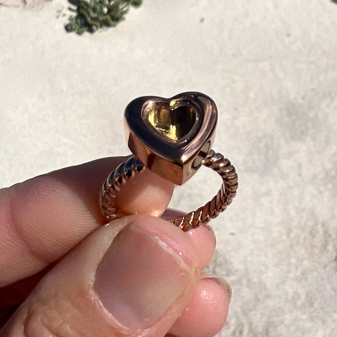 Heart Shaped Memorial Ring Memorial Ring Rose Gold| Hair Ring