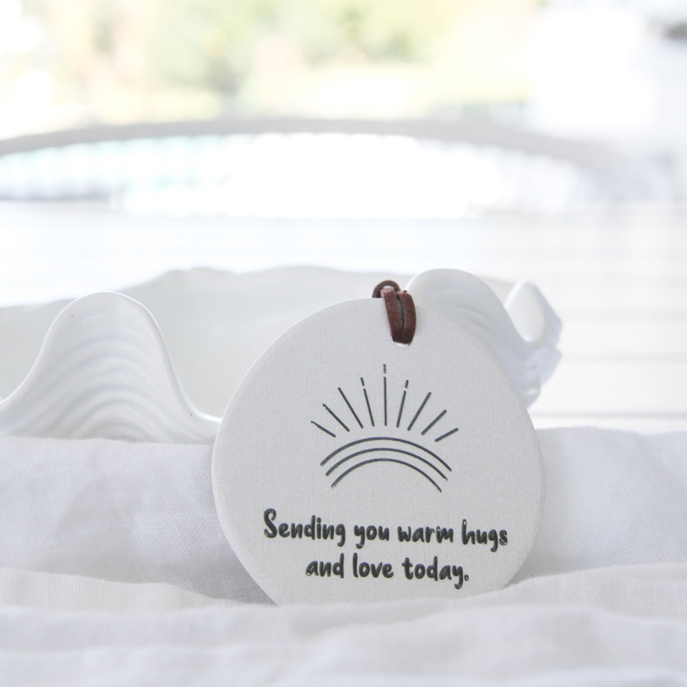 Sending You Warm Hugs Ceramic Message| Sympathy Gifts Perth