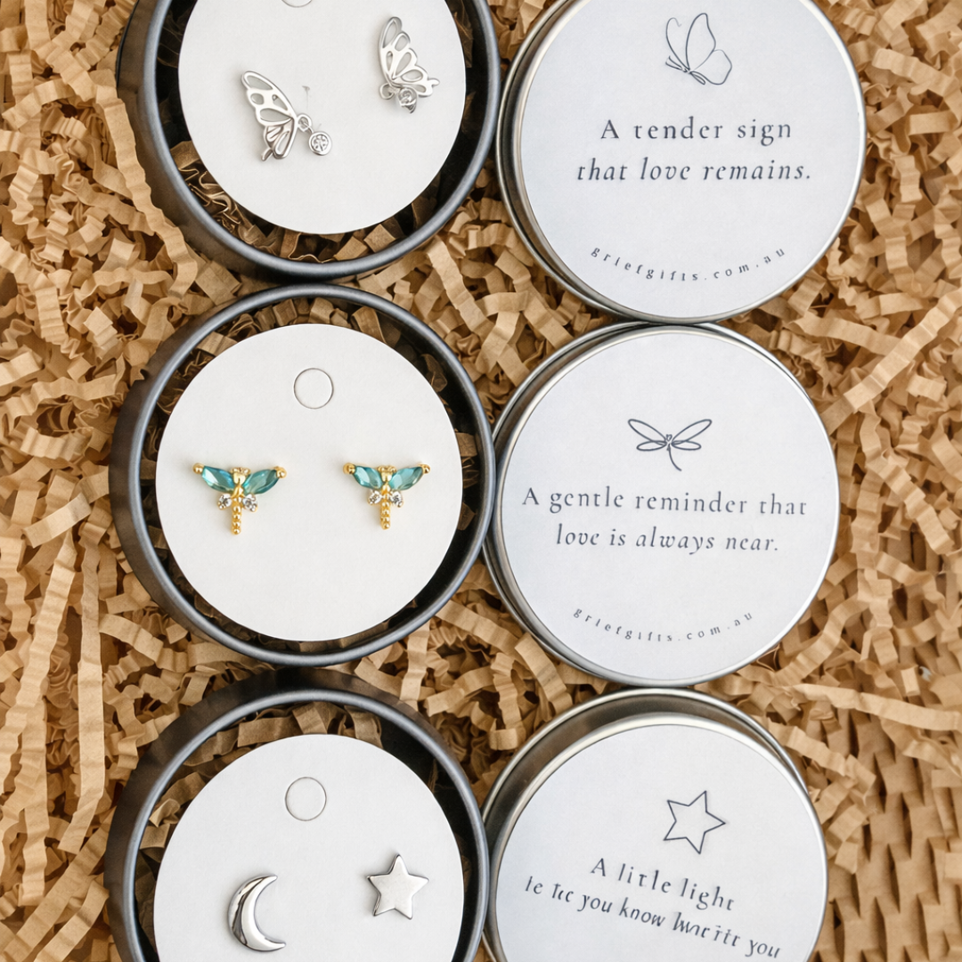 Sterling Silver Butterfly Wing Earrings | Grief Gifts Perth