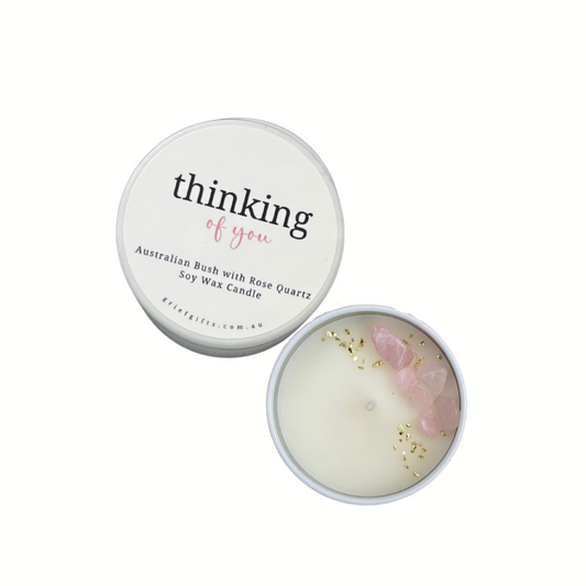 Thinking of You Australian Bush with Rose Quartz Soy Wax Candle