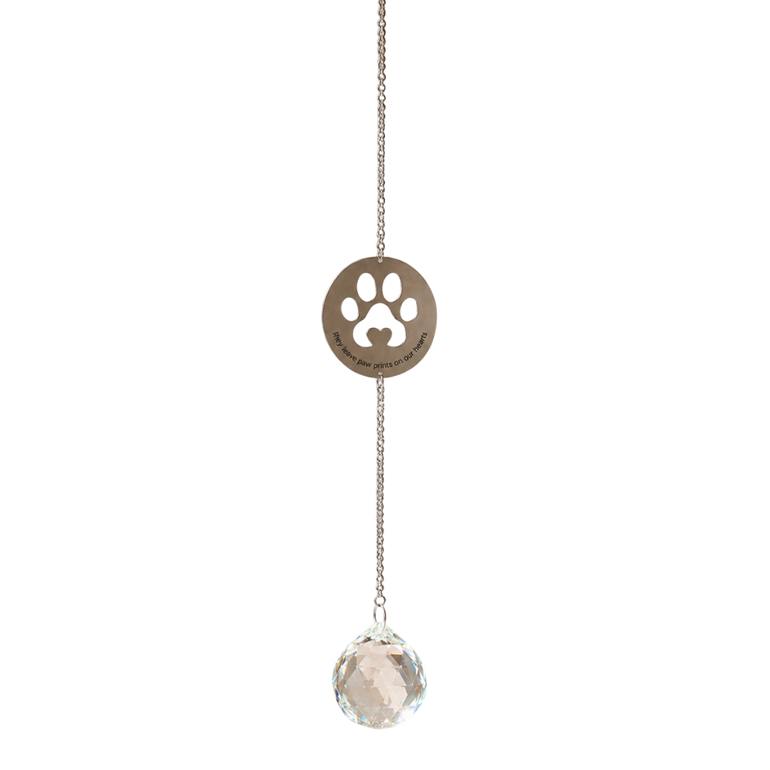 They Leave Paw Prints on Our Hearts Suncatcher