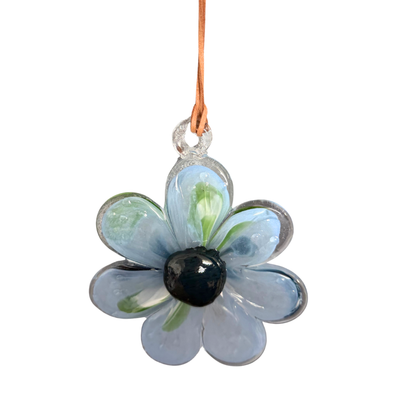 Glass Hanging Flower - Blue & Green