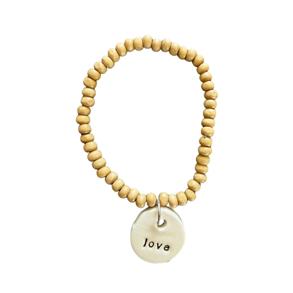 Handmade Ceramic Love Beaded Bracelet