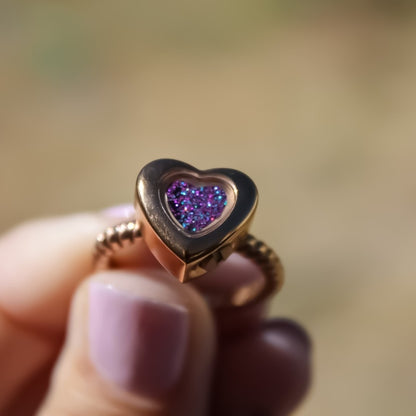 Heart Shaped Memorial Ring Rose Gold