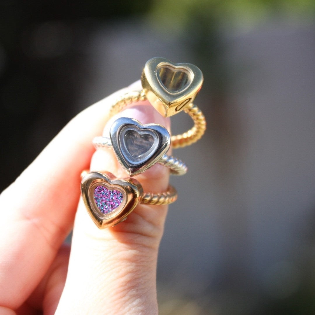 Heart Shaped Memorial Ring Gold