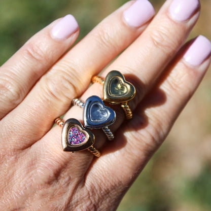 Heart Shaped Memorial Ring Gold