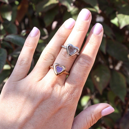Heart Shaped Memorial Ring Rose Gold