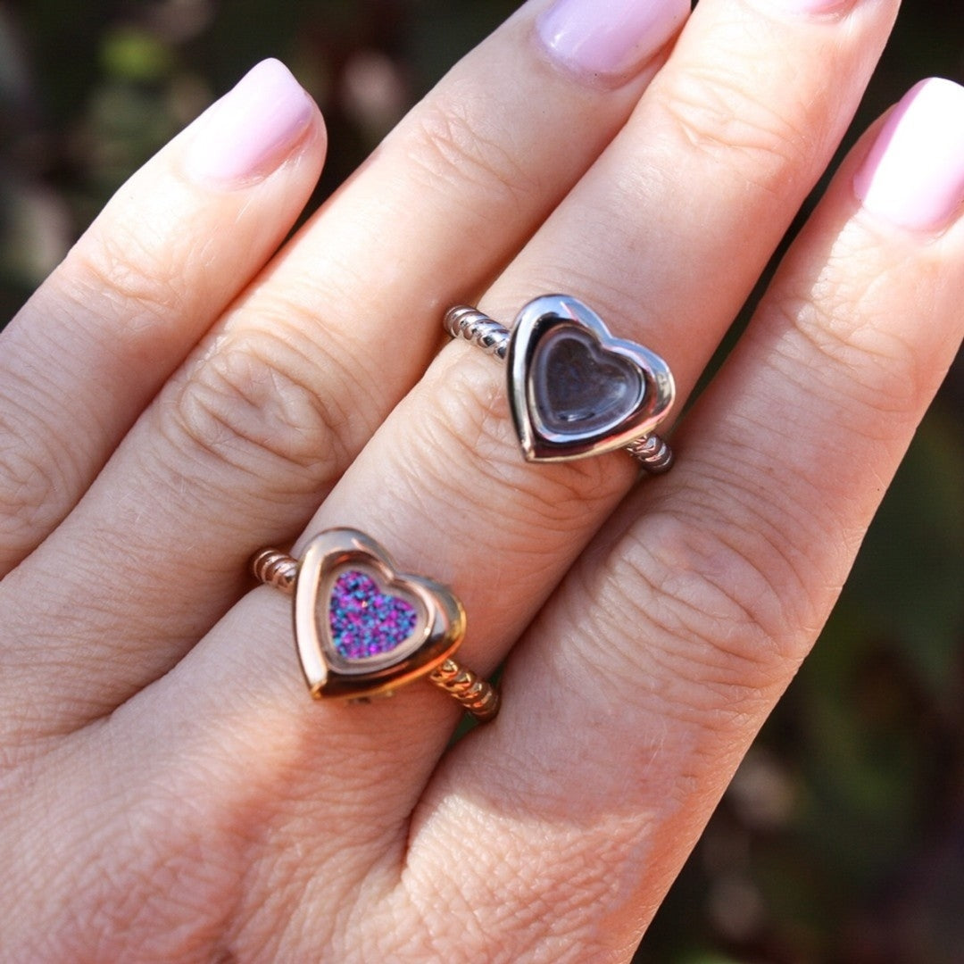 Heart Shaped Memorial Ring Rose Gold