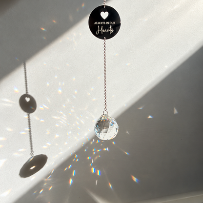 Always in our Hearts Memorial Suncatcher | Grief Gifts Australia Delivered | Alternative to Sympathy Flowers