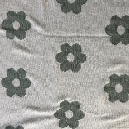 Australian-Made Organic Cotton Lap Blanket - Green & Cream Flowers | Grief Gifts | Sympathy Gifts Delivered