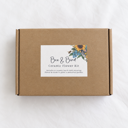 Bee & Bird Ceramic Flower Kit - Green | Grief Gifts Australia 