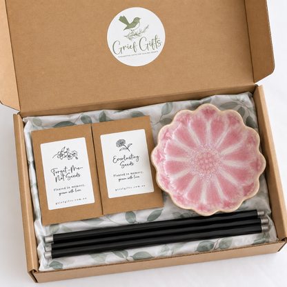 Bee & Bird Ceramic Flower Kit - Pink | Grief Gifts Australia 