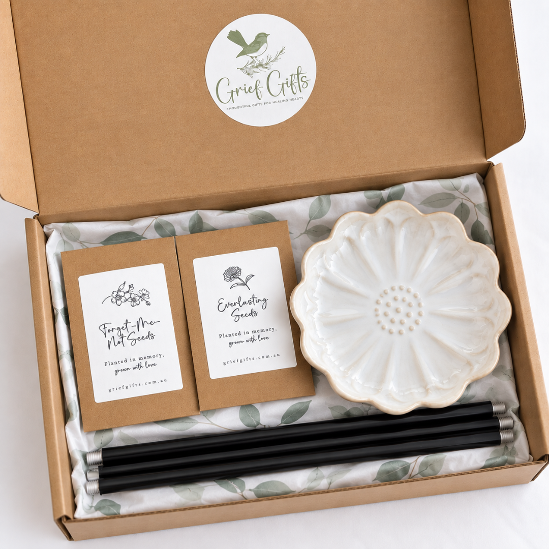 Bee & Bird Ceramic Flower Kit - White | Grief Gifts Australia 