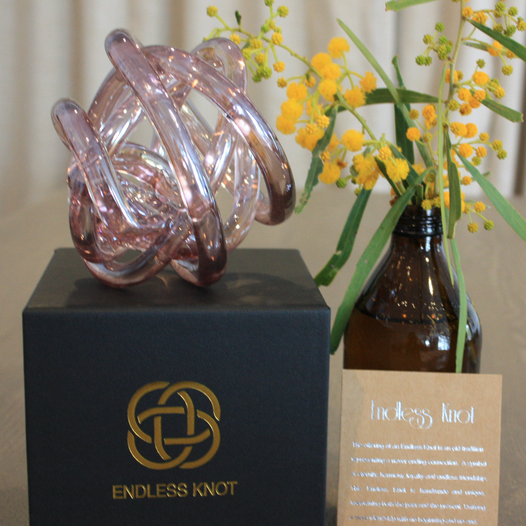 Blush Pink Metallic Endless Knot  Sympathy Gift Perth Grief Gift Perth