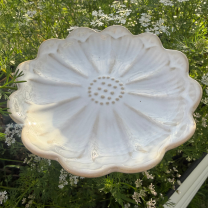 Ceramic Bee & Bird Watering Flower - White | Alternative to Sympathy Flowers | Grief Gifts
