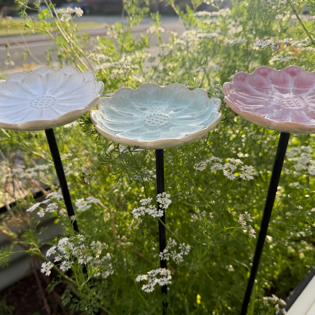 Ceramic Bee & Bird Watering Flowers | Alternative to Sympathy Flowers  | Grief Gifts